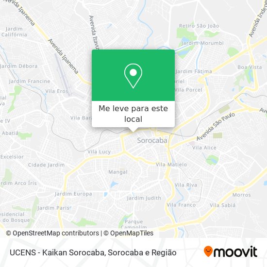 UCENS - Kaikan Sorocaba mapa