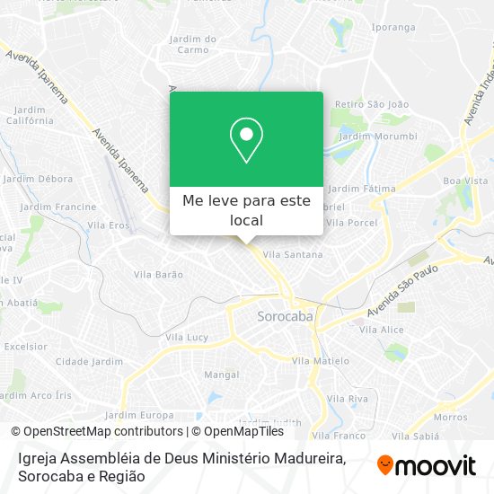 Igreja Assembléia de Deus Ministério Madureira mapa