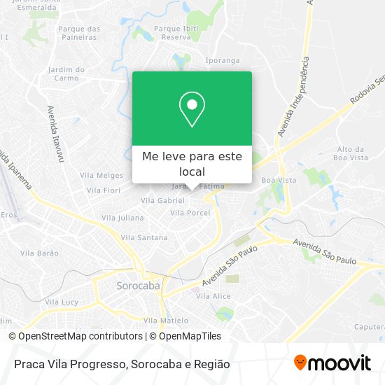 Praca  Vila Progresso mapa