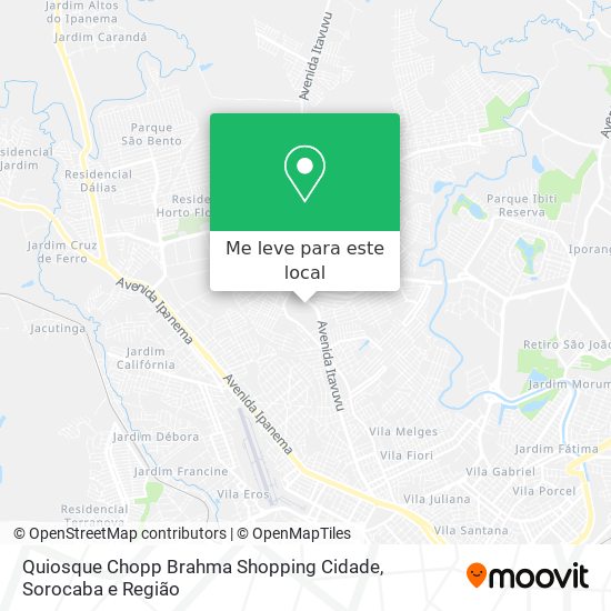 Quiosque Chopp Brahma Shopping Cidade mapa