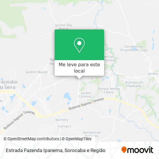 Estrada Fazenda Ipanema mapa