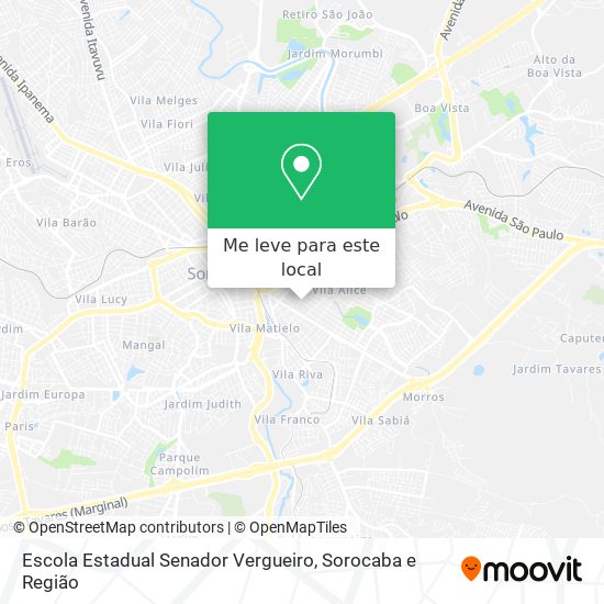 Escola Estadual Senador Vergueiro mapa