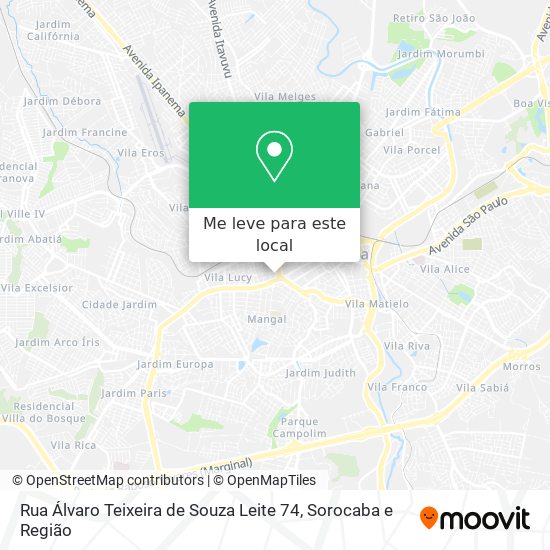 Rua Álvaro Teixeira de Souza Leite 74 mapa