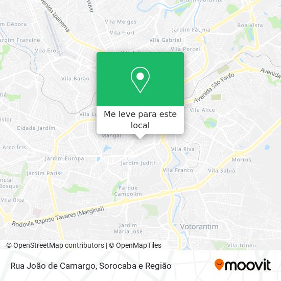 Rua João de Camargo mapa
