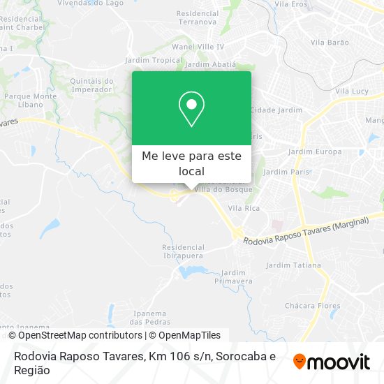 Rodovia Raposo Tavares, Km 106 s / n mapa