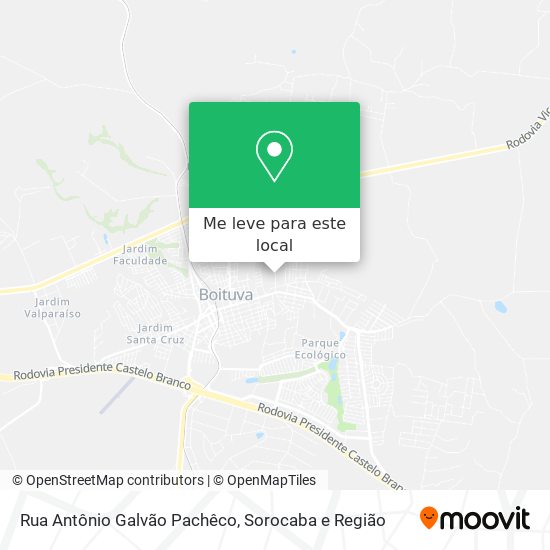 Rua Antônio Galvão Pachêco mapa