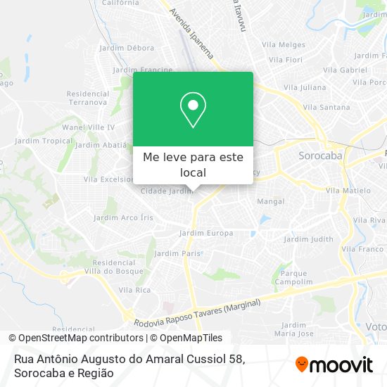 Rua Antônio Augusto do Amaral Cussiol 58 mapa