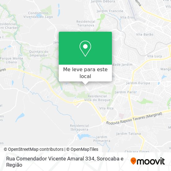 Rua Comendador Vicente Amaral 334 mapa