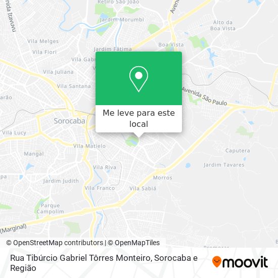 Rua Tibúrcio Gabriel Tôrres Monteiro mapa