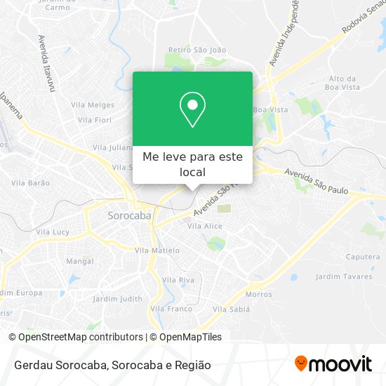 Gerdau Sorocaba mapa