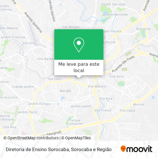 Diretoria de Ensino Sorocaba mapa