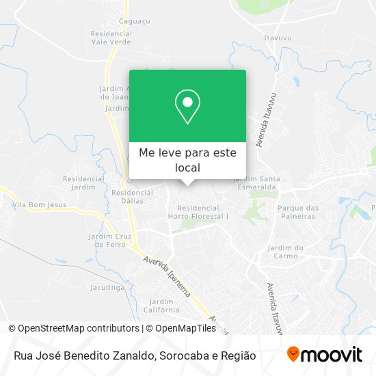 Rua José Benedito Zanaldo mapa