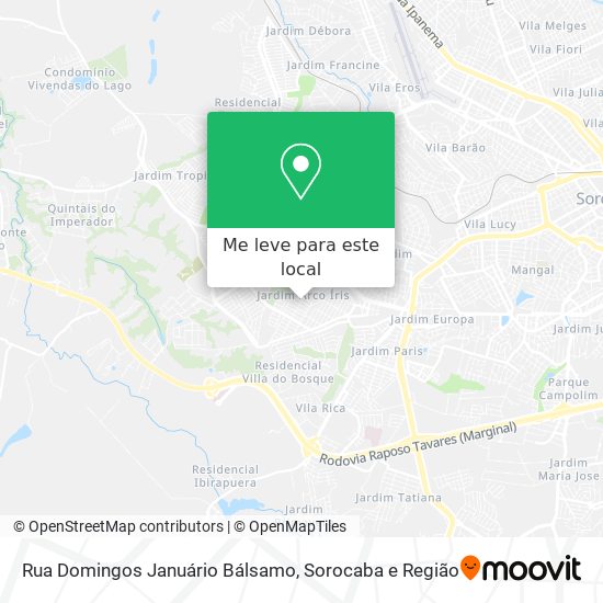 Rua Domingos Januário Bálsamo mapa