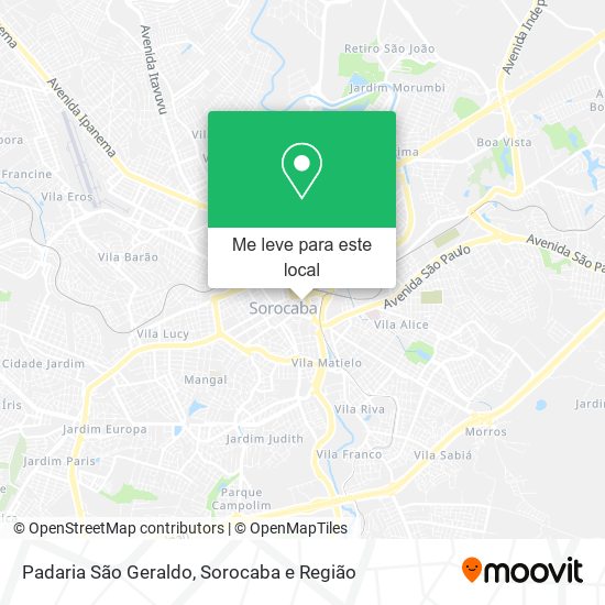 Padaria São Geraldo mapa