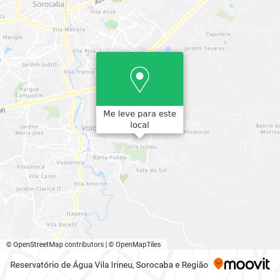 Reservatório de Água Vila Irineu mapa