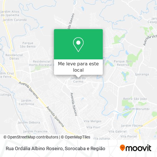 Rua Ordália Albino Roseiro mapa