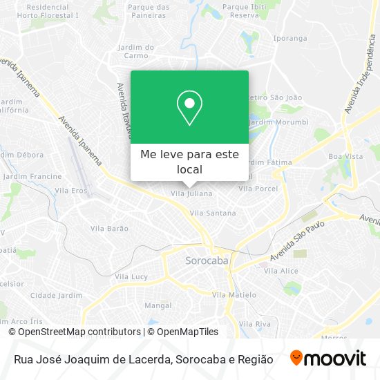 Rua José Joaquim de Lacerda mapa