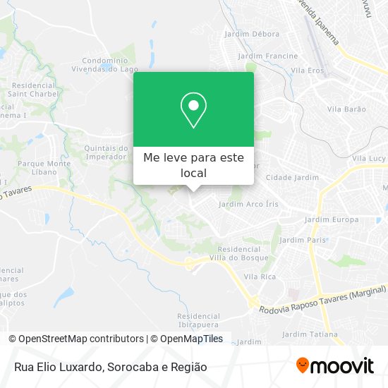 Rua Elio Luxardo mapa