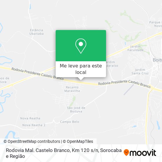 Rodovia Mal. Castelo Branco, Km 120 s / n mapa