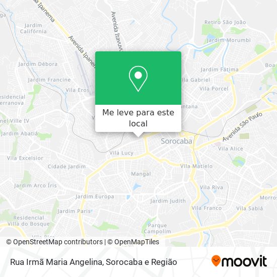 Rua Irmã Maria Angelina mapa