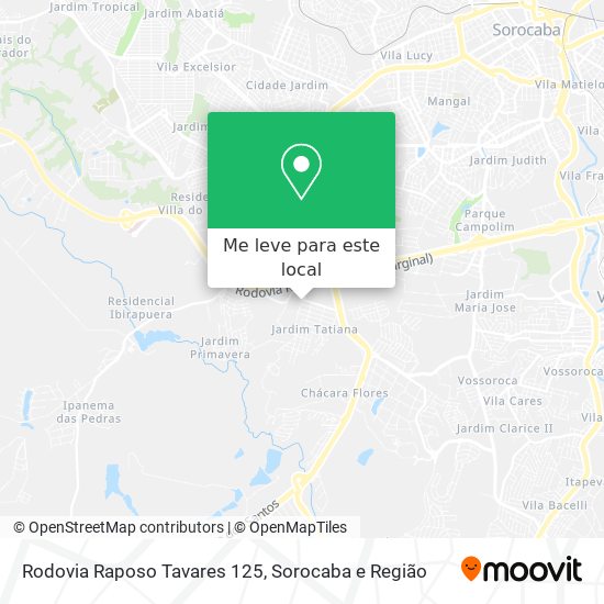 Rodovia Raposo Tavares 125 mapa