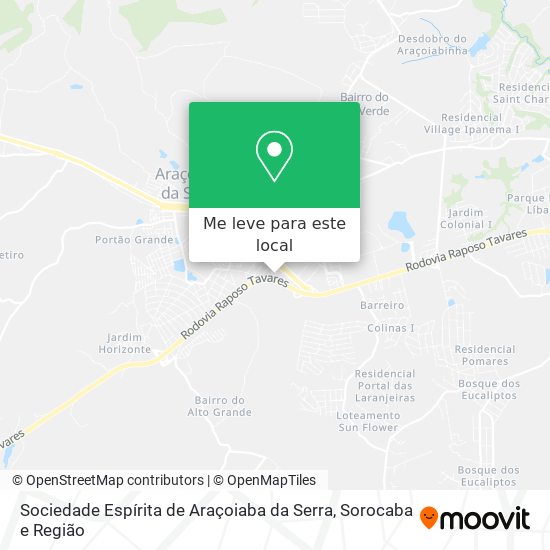 Sociedade Espírita de Araçoiaba da Serra mapa