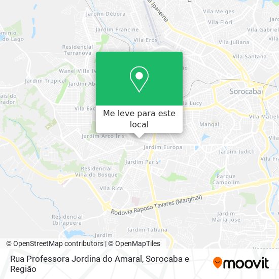 Rua Professora Jordina do Amaral mapa