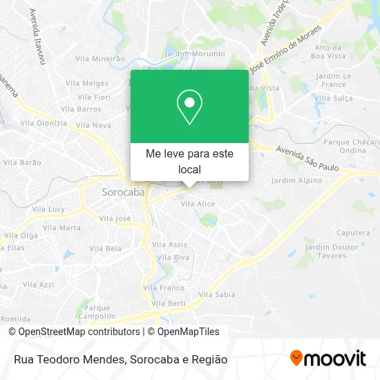Rua Teodoro Mendes mapa