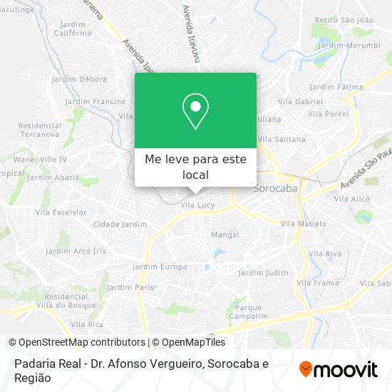 Padaria Real - Dr. Afonso Vergueiro mapa