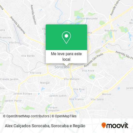 Alex Calçados Sorocaba mapa