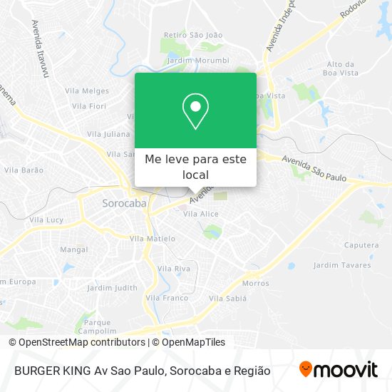 BURGER KING Av Sao Paulo mapa