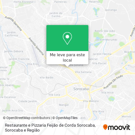 Restaurante e Pizzaria Feijão de Corda Sorocaba mapa