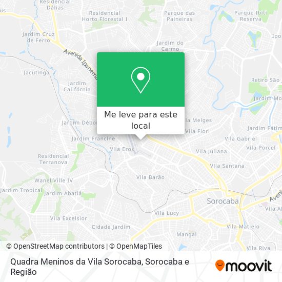 Quadra Meninos da Vila Sorocaba mapa