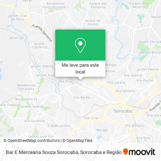 Bar E Mercearia Souza Sorocaba mapa