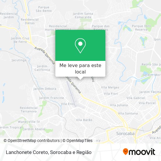 Lanchonete Coreto mapa