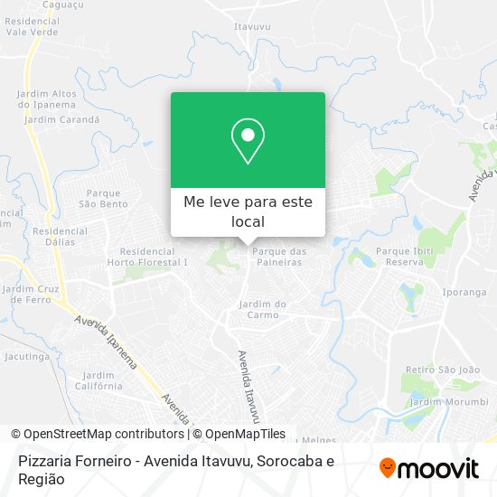 Pizzaria Forneiro - Avenida Itavuvu mapa