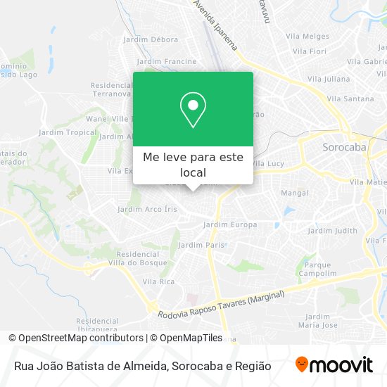 Rua João Batista de Almeida mapa