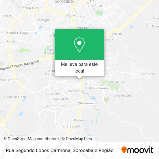 Rua Segundo Lopes Carmona mapa