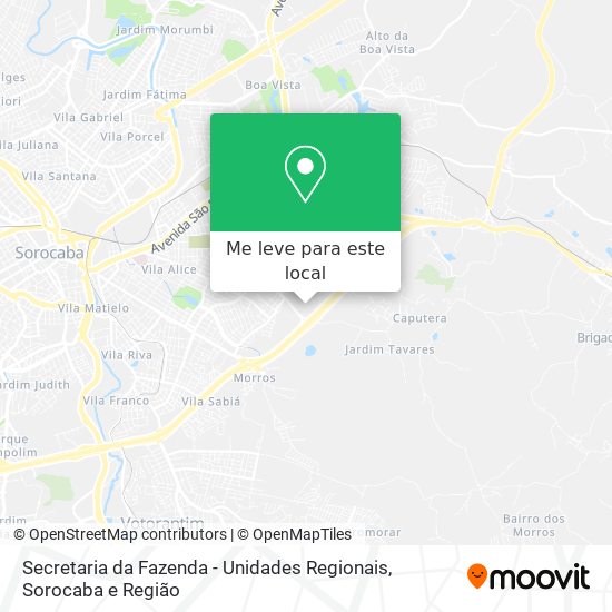 Secretaria da Fazenda - Unidades Regionais mapa