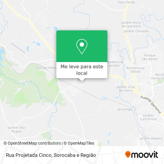 Rua Projetada Cinco mapa