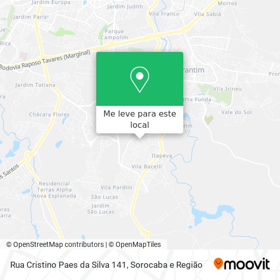 Rua Cristino Paes da Silva 141 mapa