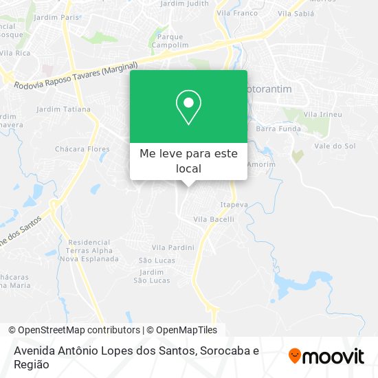 Avenida Antônio Lopes dos Santos mapa