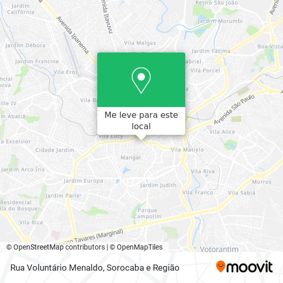 Rua Voluntário Menaldo mapa