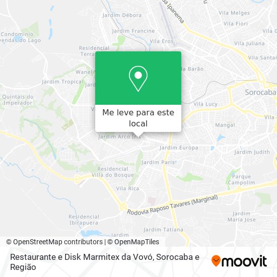 Restaurante e Disk Marmitex da Vovó mapa