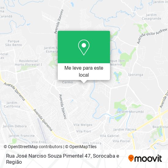 Rua José Narciso Souza Pimentel 47 mapa