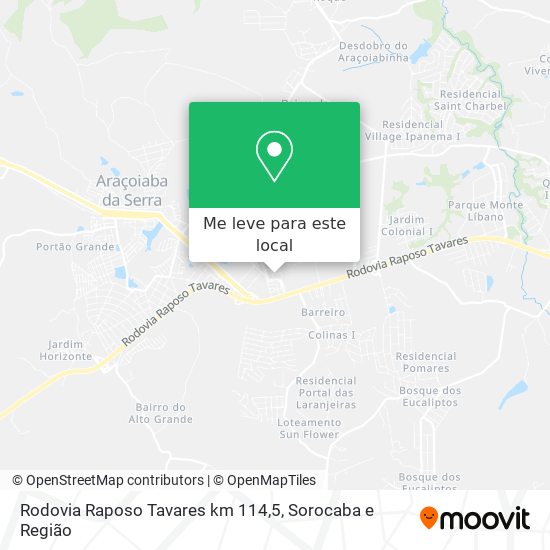 Rodovia Raposo Tavares km 114,5 mapa