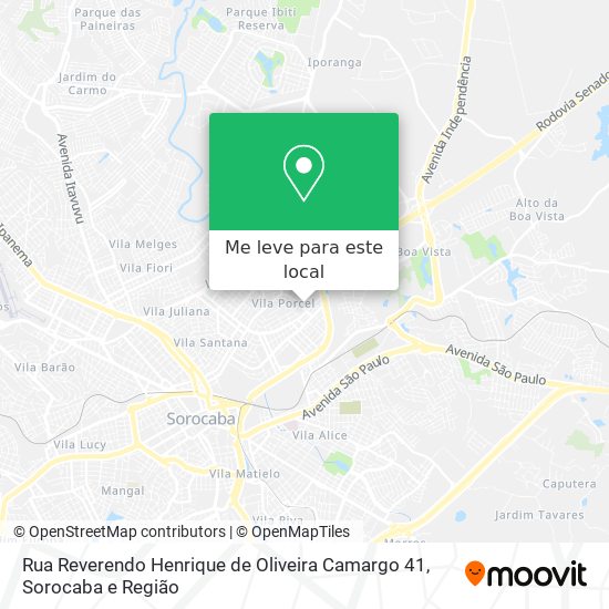 Rua Reverendo Henrique de Oliveira Camargo 41 mapa