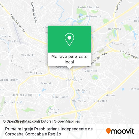 Primeira Igreja Presbiteriana Independente de Sorocaba mapa