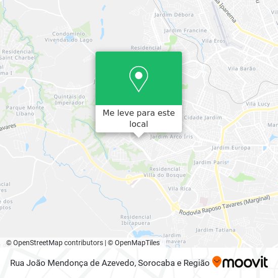 Rua João Mendonça de Azevedo mapa