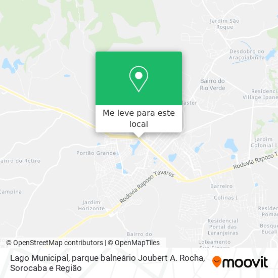 Lago Municipal, parque balneário Joubert A. Rocha mapa